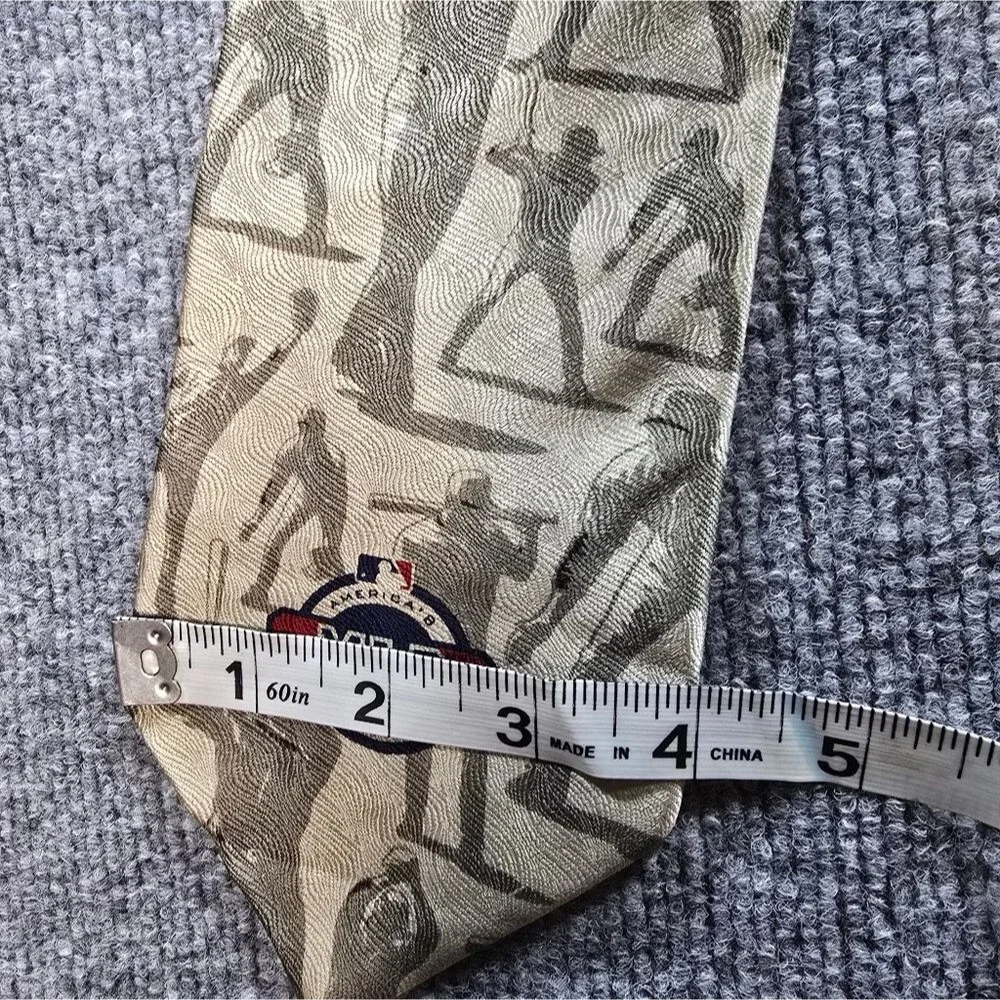 Vintage MLB Baseball Silk Tie All Over Print Players Novelty Necktie Sports Fan